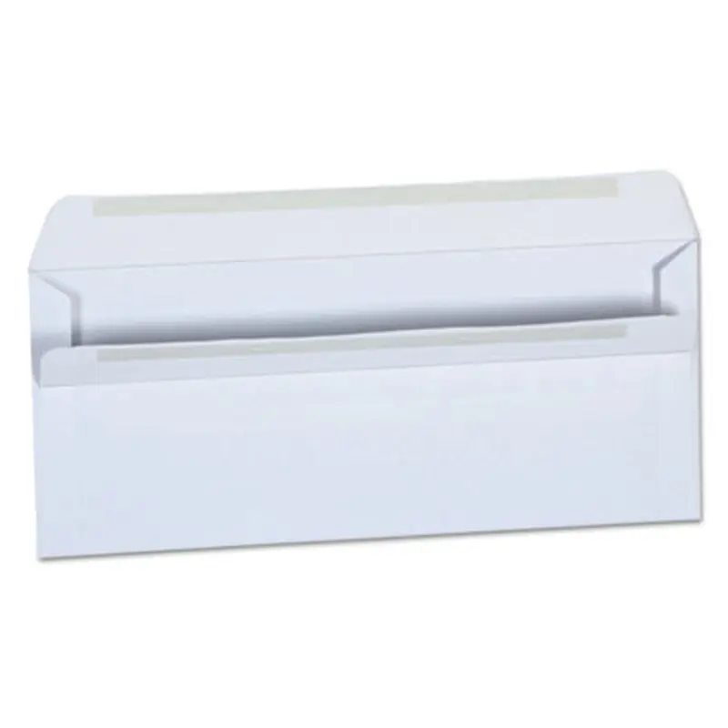 Self-Seal Business Envelope, #10, Square Flap, Self-Adhesive Closure, 4.13 x 9.5, White, 500/Box - Business Envelopes | Universal