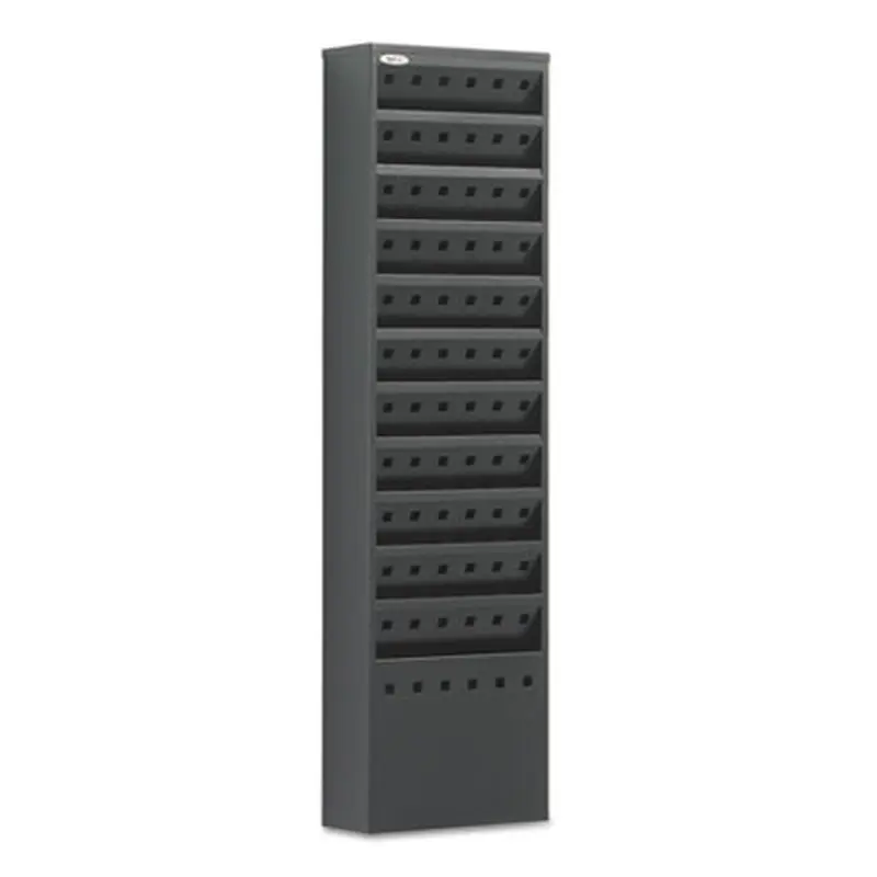 Steel Magazine Rack, 11 Compartments, 10w x 4d x 36.25h, Black - Literature Racks & Displays | Safco