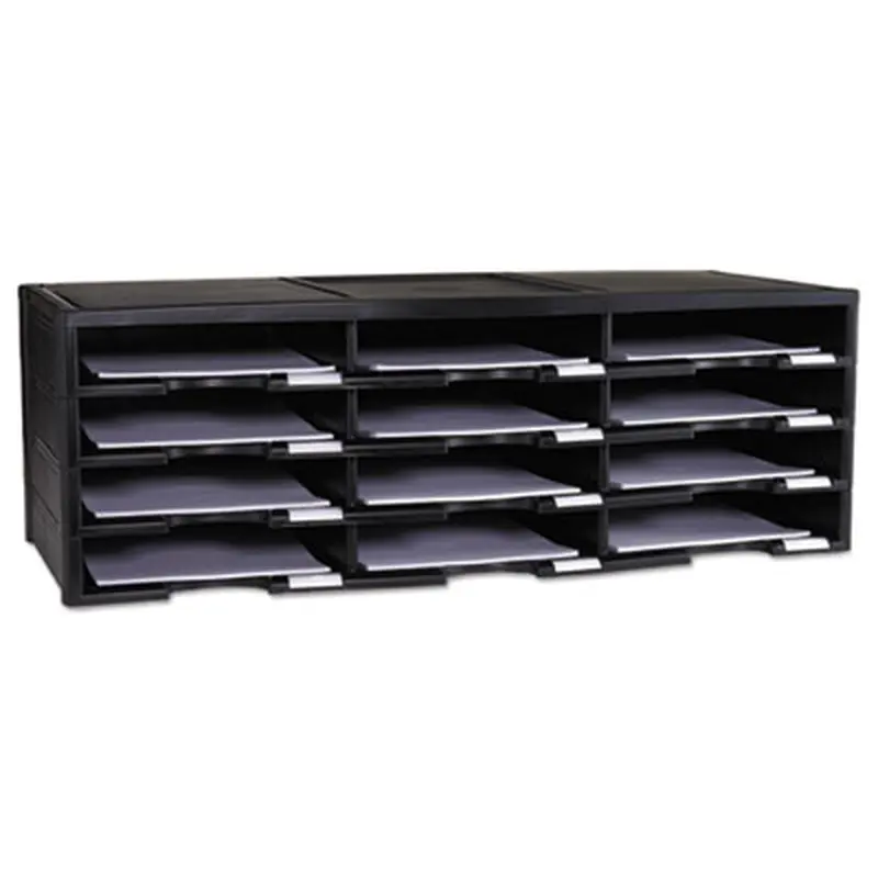 Storex Literature Organizer, 12 Compartments, 10.63 x 13.3 x 31.4, Black - Literature Sorters | Storex