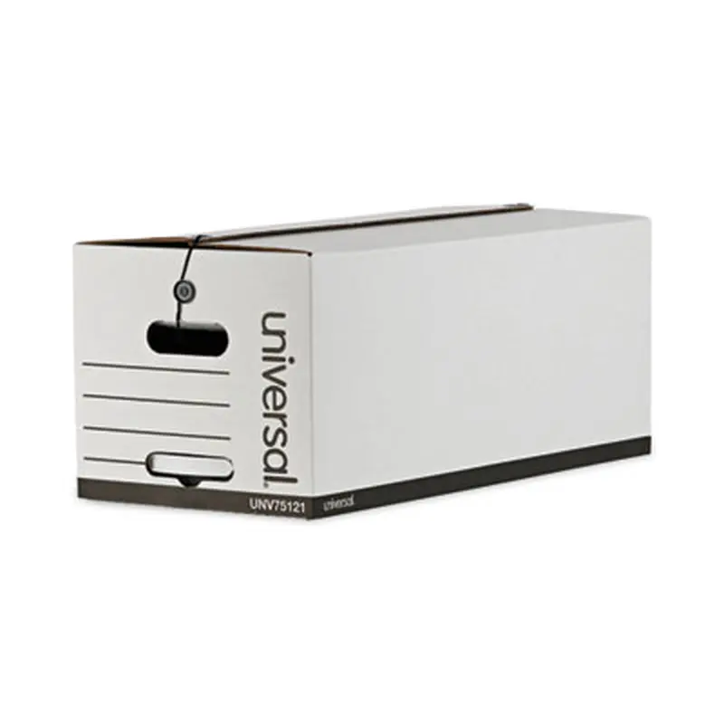 Deluxe Quick Set-up String-and-Button Boxes, Letter Files, White, 12/Carton - File Boxes | Universal
