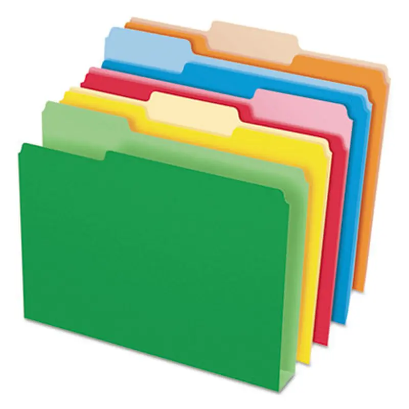 Double Stuff File Folders, 1/3-Cut Tabs: Assorted, Letter Size, Assorted Colors, 50/Pack - File Folders | Pendaflex