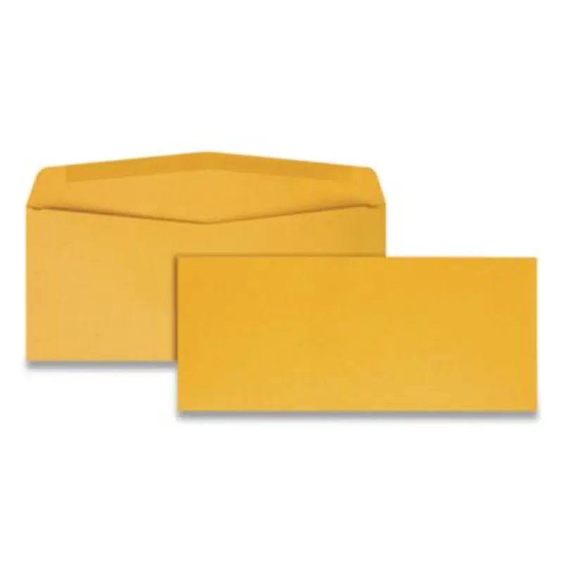 Kraft Envelope, #10, Commercial Flap, Gummed Closure, 4.13 x 9.5, Brown Kraft, 500/Box - Business Envelopes | Quality Park