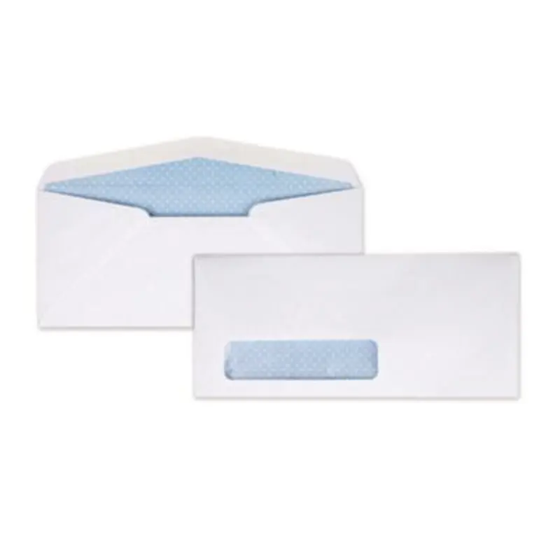 Security Tint Window Envelope, #10, Bankers Flap, Gummed Closure, 4.13 x 9.5, White, 500/Box - Business Envelopes | Quality Park