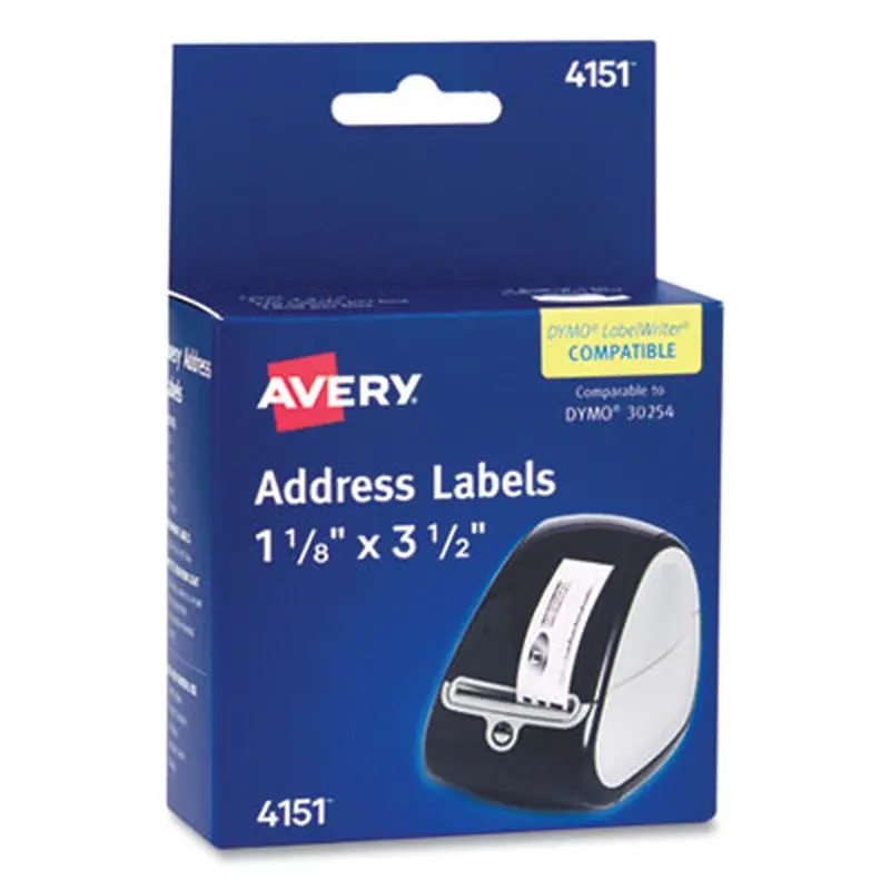 Thermal Printer Labels, Thermal Printers, 1.13 x 3.5, Clear, 120/Roll, 1 Roll/Pack - Shipping & Mailing Labels | Avery