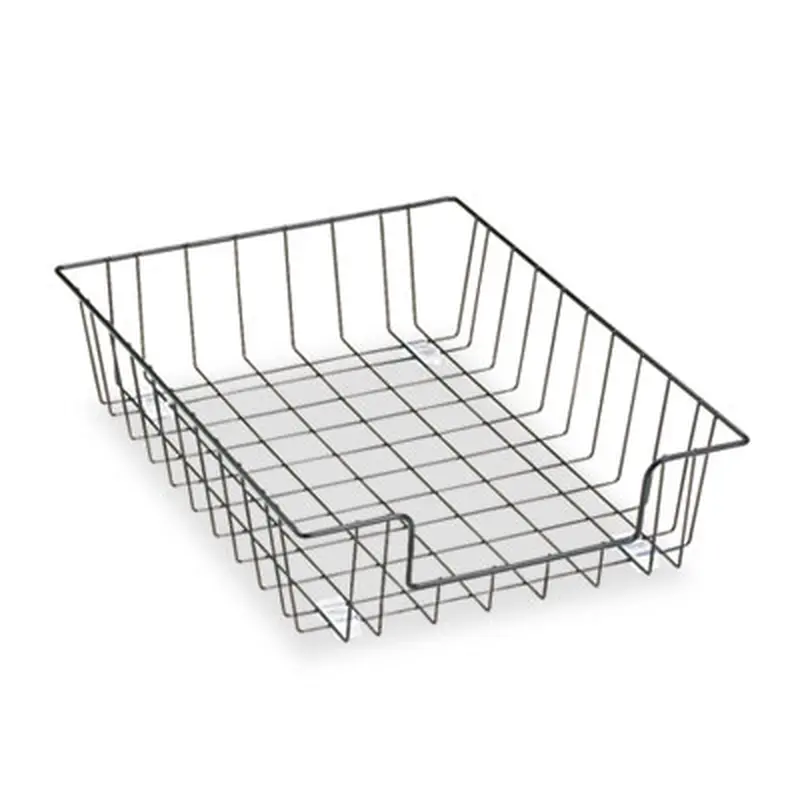 Wire Desk Tray Organizer, 1 Section, Letter Size Files, 10" x 14.13" x 3", Black - Desktop Document Racks & Sorters | Fellowes