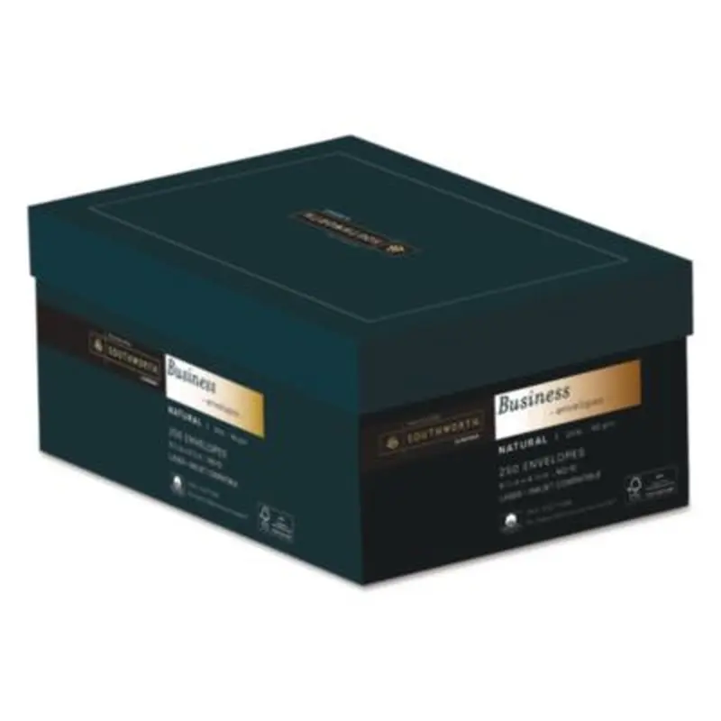 25% Cotton #10 Business Envelope, Commercial Flap, Gummed Closure, 4.13 x 9.5, Natural, 250/Box - Business Envelopes | Southworth