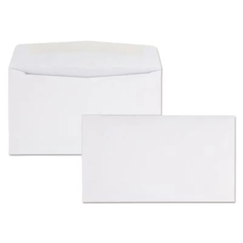 Business Envelope, #6 3/4, Commercial Flap, Side Seam, Gummed Closure, 24 lb Bond Weight Paper, 3.63 x 6.5, White, 500/Box - Business Envelopes | Quality Park