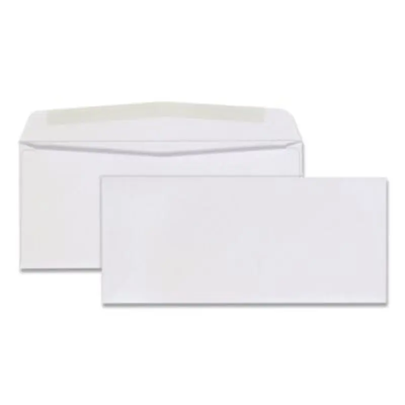 Business Envelope, #9, Commercial Flap, Diagonal Seam, Gummed Closure, 24 lb Bond Weight Paper, 3.88 x 8.88, White, 500/Box - Business Envelopes | Quality Park