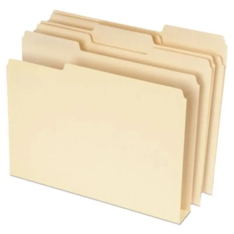 Double Stuff File Folders, 1/3-Cut Tabs: Assorted, Letter Size, Manila, 50/Pack - File Folders | Pendaflex