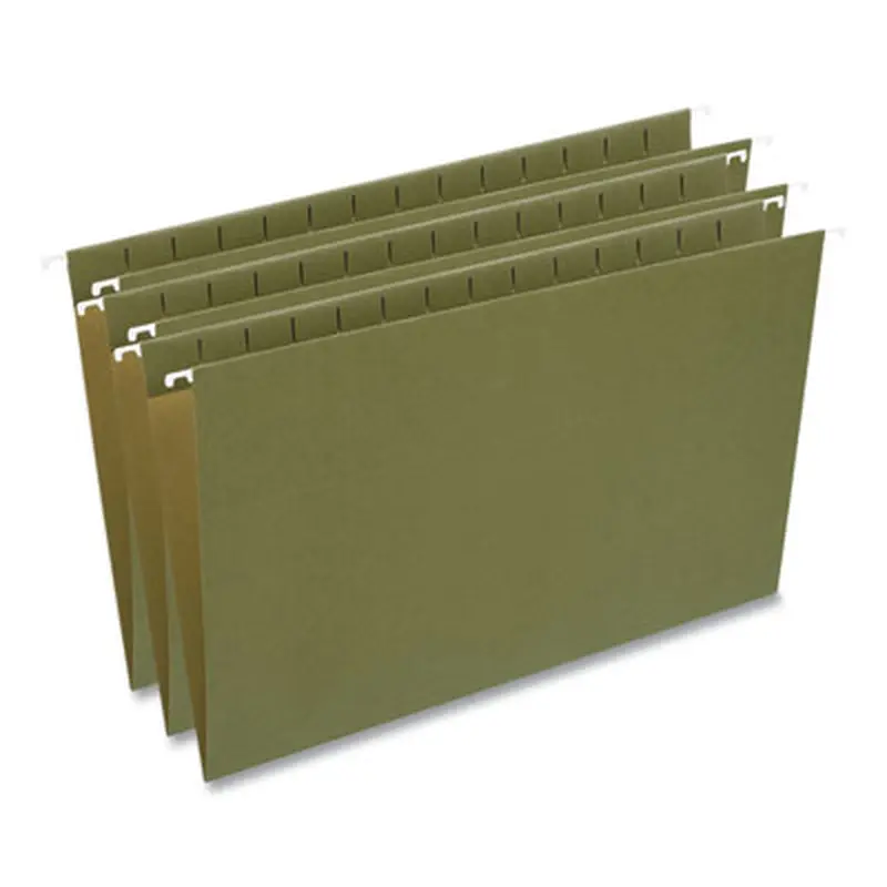 Hanging File Folders, Legal Size, 1/5-Cut Tabs, Standard Green, 50/Carton - Hanging File Folders | Universal