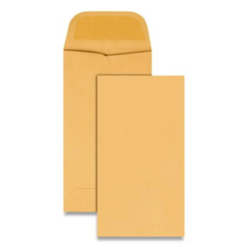 Kraft Coin and Small Parts Envelope, #5, Square Flap, Gummed Closure, 2.88 x 5.25, Brown Kraft, 500/Box - Coin & Key Envelopes | Quality Park