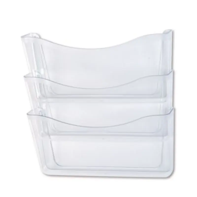 Unbreakable Wall Files, 3 Sections, A4/Letter Size, 13.75" x 3.13" x 29.38", Clear - Hanging File Systems | Rubbermaid