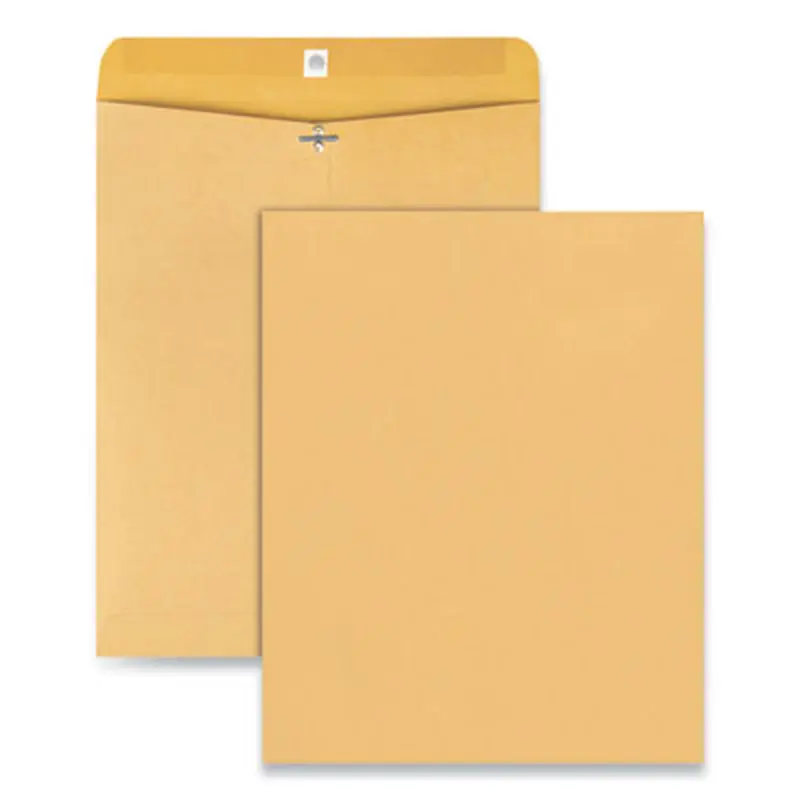 Kraft Clasp Envelope, #105, Square Flap, Clasp/Gummed Closure, 11.5 x 14.5, Brown Kraft, 100/Pack - Storage Envelopes | Universal