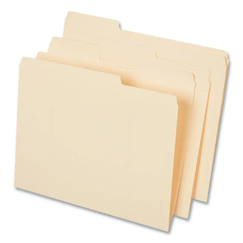 Top Tab File Folders, 1/3-Cut Tabs: Assorted, Letter Size, 0.75" Expansion, Manila, 50/Box - File Folders | Universal