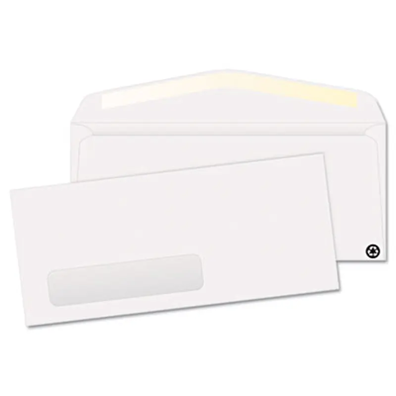 Address-Window Envelope, Lower Left, #10, Commercial Flap, Gummed Closure, 4.13 x 9.5, White, 500/Box - Business Envelopes | Quality Park