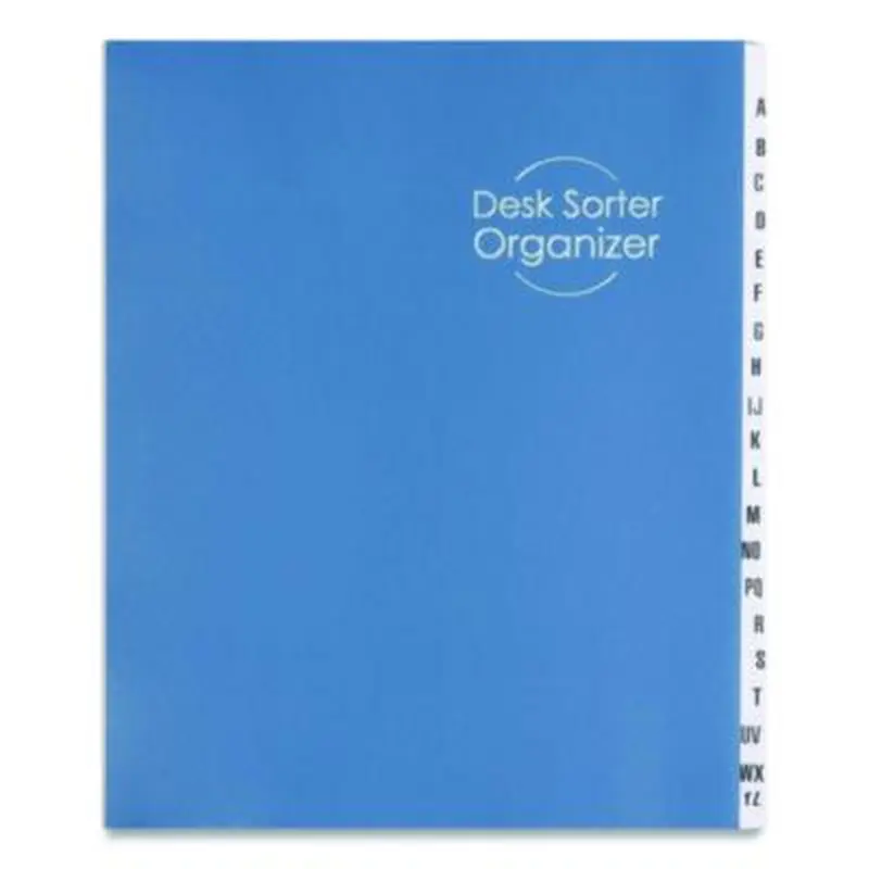 Deluxe Expandable Indexed Desk File/Sorter, Reinforced Tabs, 20 Dividers, Alpha Index, Letter Size, Dark Blue Cover - Indexed Sorters | Smead