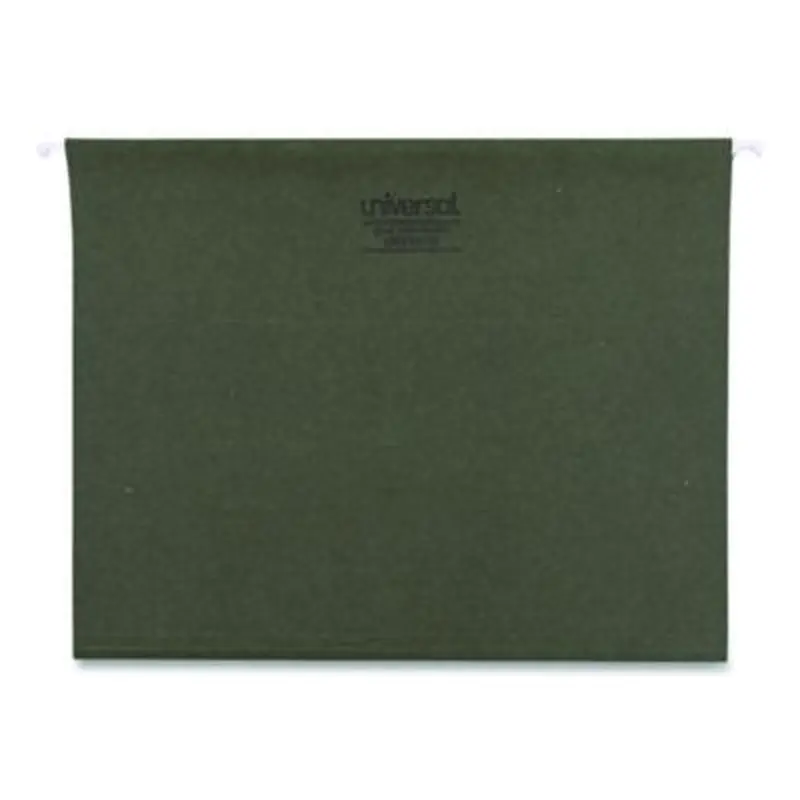 Hanging File Folders, Letter Size, 1/5-Cut, Standard Green, 25/Box - Hanging File Folders | Universal