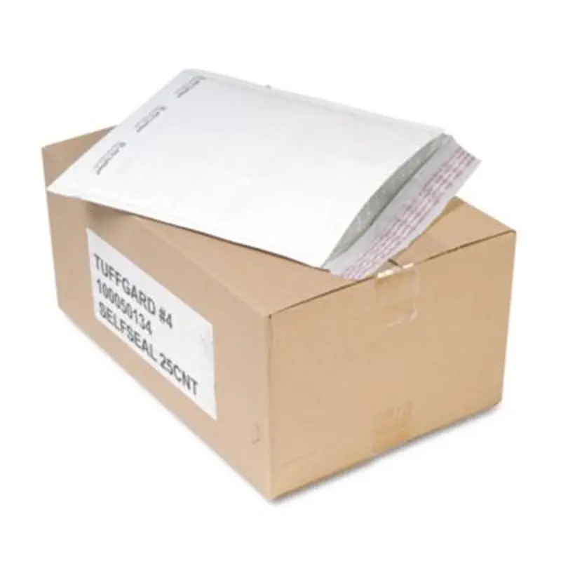 Jiffy TuffGard Self-Seal Cushioned Mailer,#4, Barrier Bubble Air Cell Cushion, Self-Adhesive Closure, 9.5 x 14.5, White,25/CT - Envelopes & Mailers | Sealed Air