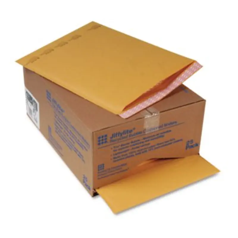 Jiffylite Self-Seal Bubble Mailer, #7, Barrier Bubble Air Cell Cushion, Self-Adhesive Closure, 14.25 x 20, Brown Kraft, 25/CT - Envelopes & Mailers | Sealed Air