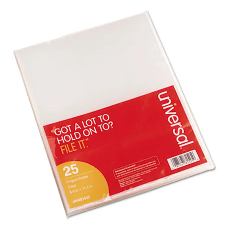 Project Folders, Letter Size, Clear, 25/Pack - Project Folders | Universal