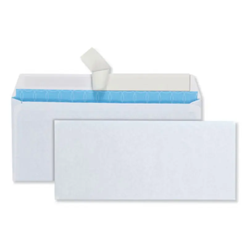 Security Envelope, #10, Commercial Flap, Redi-Strip Adhesive Closure, 4.13 x 9.5, White, 500/Box - Business Envelopes | Quality Park