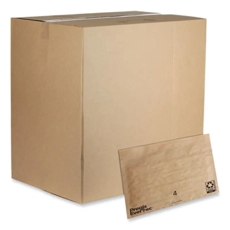 EverTec Curbside Recyclable Padded Mailer, #4, Kraft Paper, Self-Adhesive Closure, 14 x 9, Brown, 150/Carton - Envelopes & Mailers | Pregis