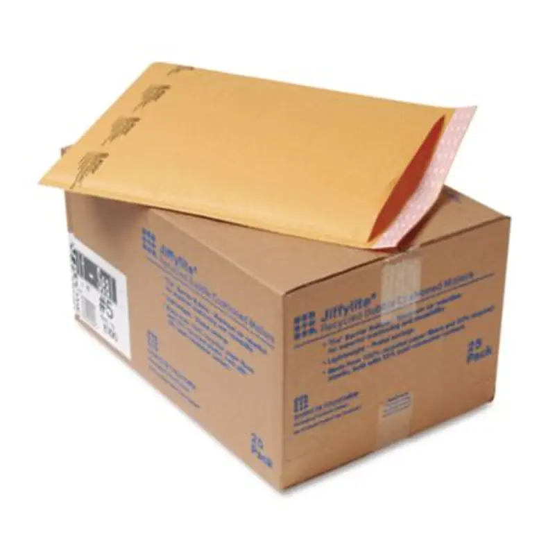 Jiffylite Self-Seal Bubble Mailer, #5, Barrier Bubble Air Cell Cushion, Self-Adhesive Closure, 10.5 x 16, Brown Kraft, 25/CT - Envelopes & Mailers | Sealed Air