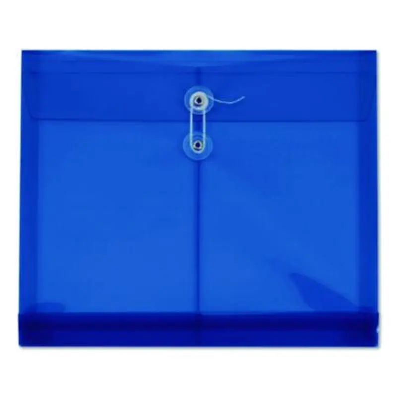 Poly Document File, String and Button Closure, 10 x 13, Blue, 5/Pack - Storage Envelopes | Pendaflex