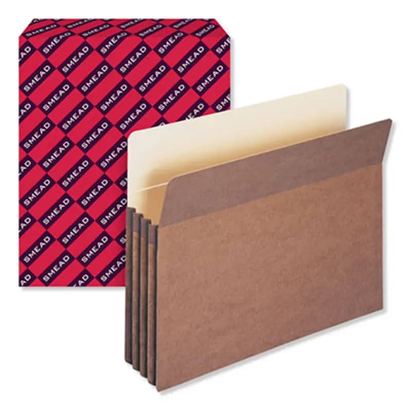 Redrope Drop Front File Pockets, 3.5" Expansion, Letter Size, Redrope, 25/Box - File Jackets/Sleeves/Wallets | Smead