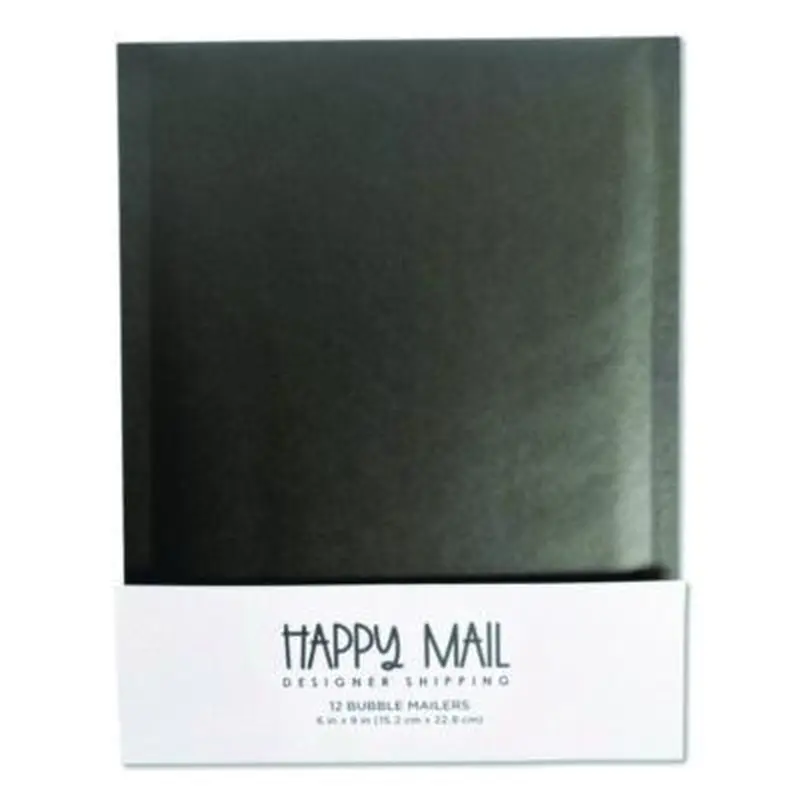 Self-Sealing Bubble Mailer, 6 x 9, Black, 12/Pack - Envelopes & Mailers | Happy Mail