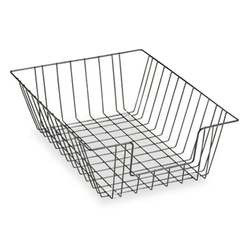 Wire Desk Tray Organizer, 1 Section, Legal Size Files, 12" x 16.5" x 5", Black - Desktop Document Racks & Sorters | Fellowes