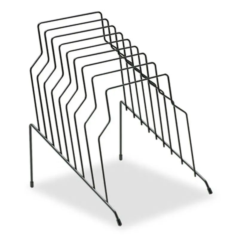 Wire Step File, 8 Sections, Letter to Legal Size Files, 10.13" x 12.13" x 11.19", Black - Desktop Document Racks & Sorters | Fellowes