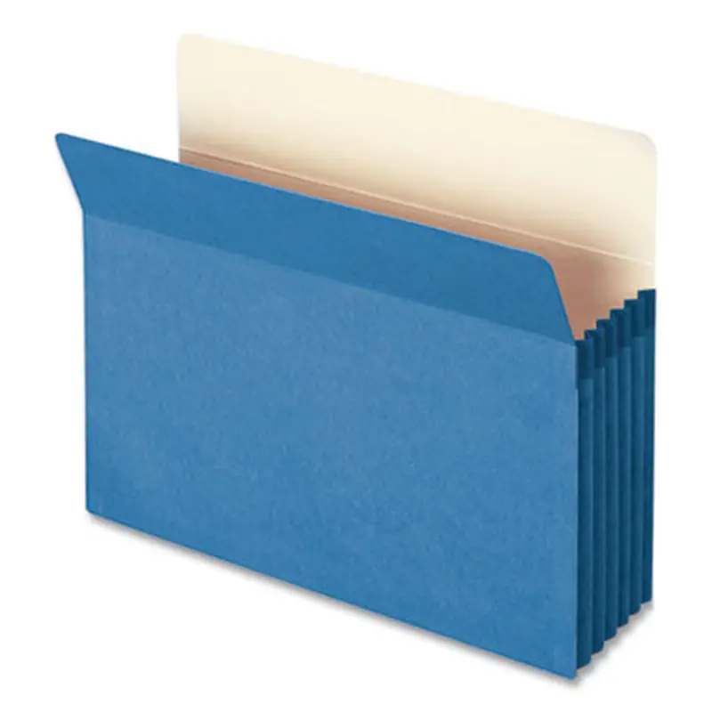 Colored File Pockets, 5.25" Expansion, Letter Size, Blue - File Jackets/Sleeves/Wallets | Smead