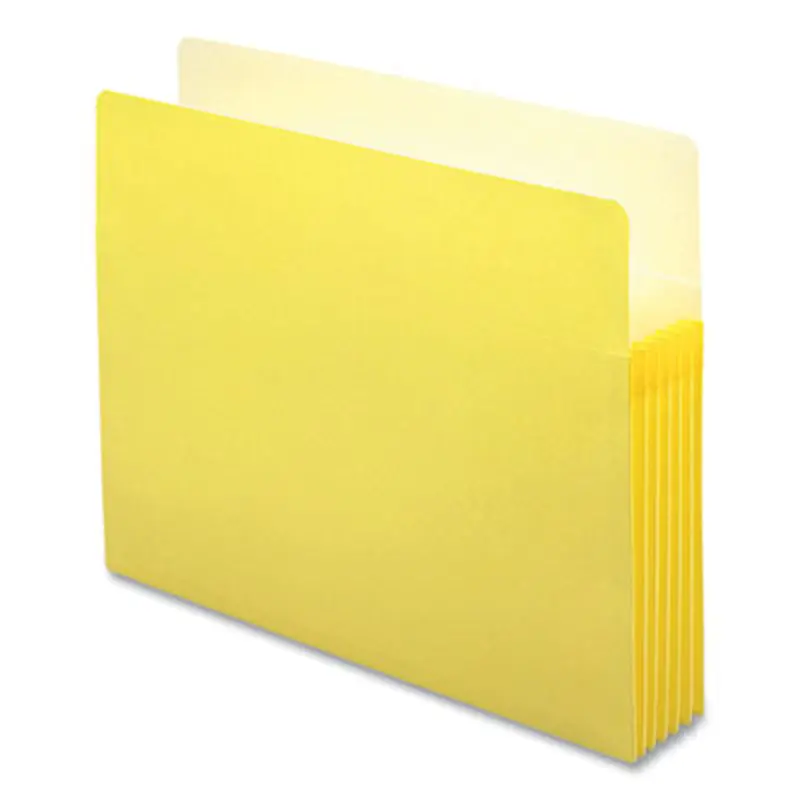 Colored File Pockets, 5.25" Expansion, Letter Size, Yellow - File Jackets/Sleeves/Wallets | Smead