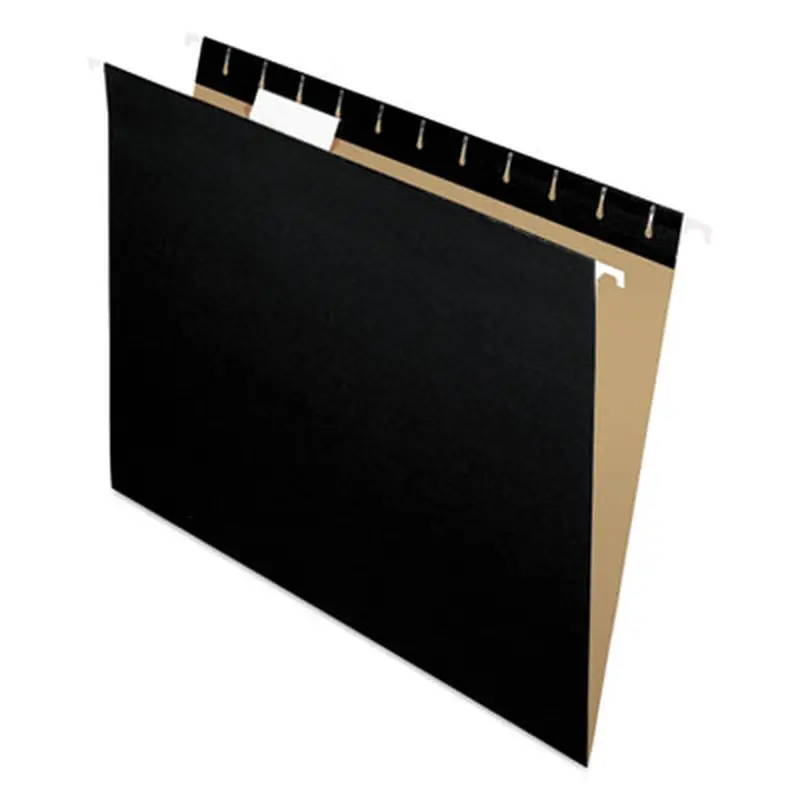 Colored Hanging Folders, Letter Size, 1/5-Cut Tabs, Black, 25/Box - Hanging File Folders | Pendaflex