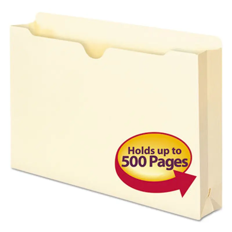 Manila File Jackets, 1-Ply Straight Tab, Legal Size, Manila, 50/Box - File Jackets/Sleeves/Wallets | Smead