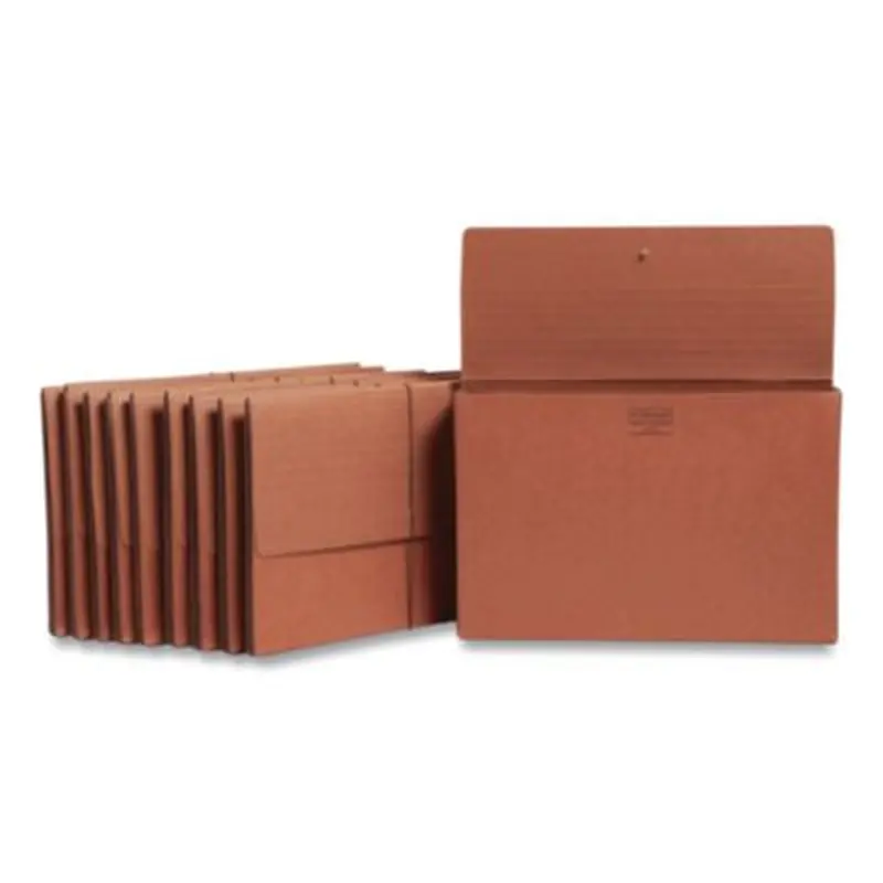 Redrope Expanding Wallet With Elastic Cord, 5.25" Expansion, 1 Section, Elastic Cord Closure, Legal Size, Redrope, 10/Box - File Jackets/Sleeves/Wallets | Smead