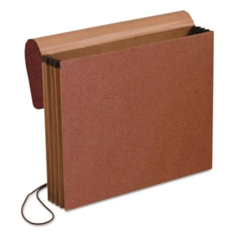 Standard Expanding Wallet with Fiber Gussets, 3.5" Expansion, 1 Section, Elastic Cord Closure, Letter Size, Red Fiber - File Jackets/Sleeves/Wallets | Pendaflex