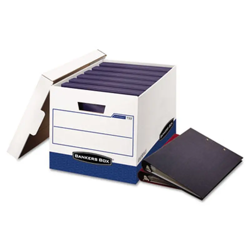 BINDERBOX Storage Boxes, Letter Files, 13.13" x 20.13" x 12.38", White/Blue, 12/Carton - File Boxes | Bankers Box