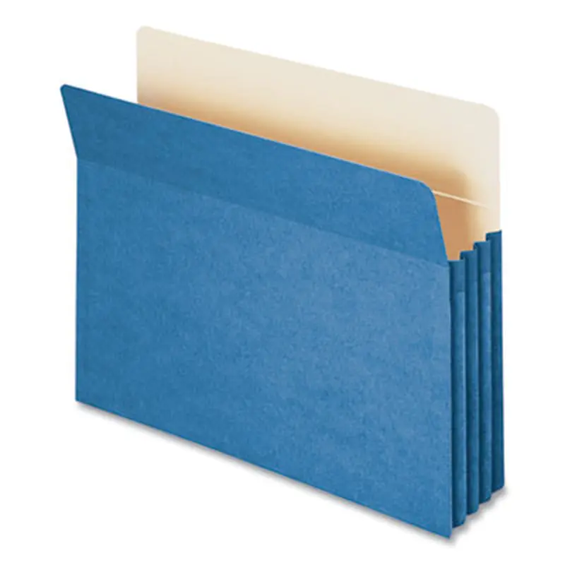 Colored File Pockets, 3.5" Expansion, Letter Size, Blue - File Jackets/Sleeves/Wallets | Smead