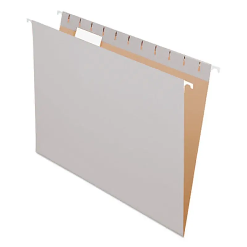 Colored Hanging Folders, Letter Size, 1/5-Cut Tabs, Gray, 25/Box - Hanging File Folders | Pendaflex