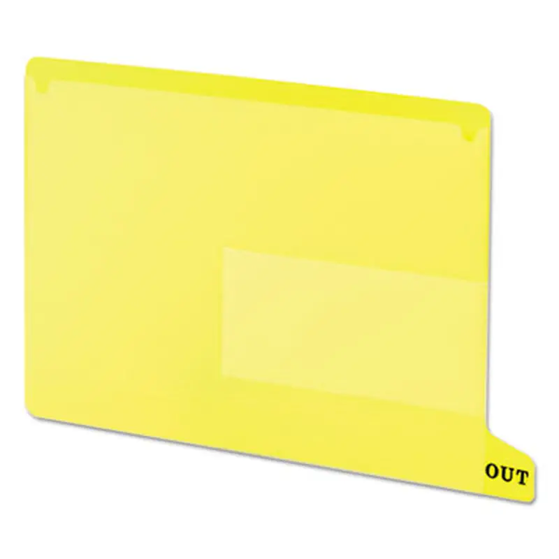 Colored Poly Out Guides with Pockets, 1/3-Cut End Tab, Out, 8.5 x 11, Yellow, 25/Box - File Guides | Smead
