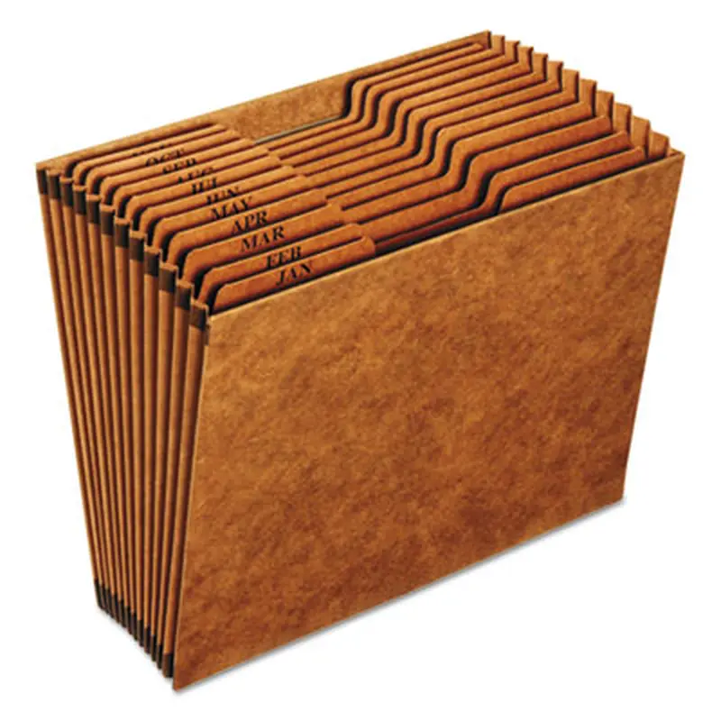 Heavy-Duty Open-Top Expanding Stadium File, 12 Sections, 1/3-Cut Tabs, Letter Size, Redrope - File Jackets/Sleeves/Wallets | Pendaflex