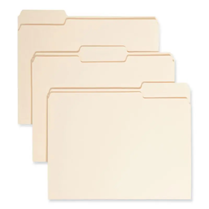 Manila File Folders, 1/3-Cut Tabs: Assorted, Letter Size, 0.75" Expansion, Manila, 24/Pack - File Folders | Smead