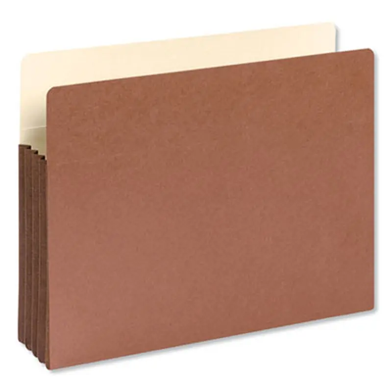 Redrope Drop-Front File Pockets with Fully Lined Gussets, 3.5" Expansion, Letter Size, Redrope, 10/Box - File Jackets/Sleeves/Wallets | Smead