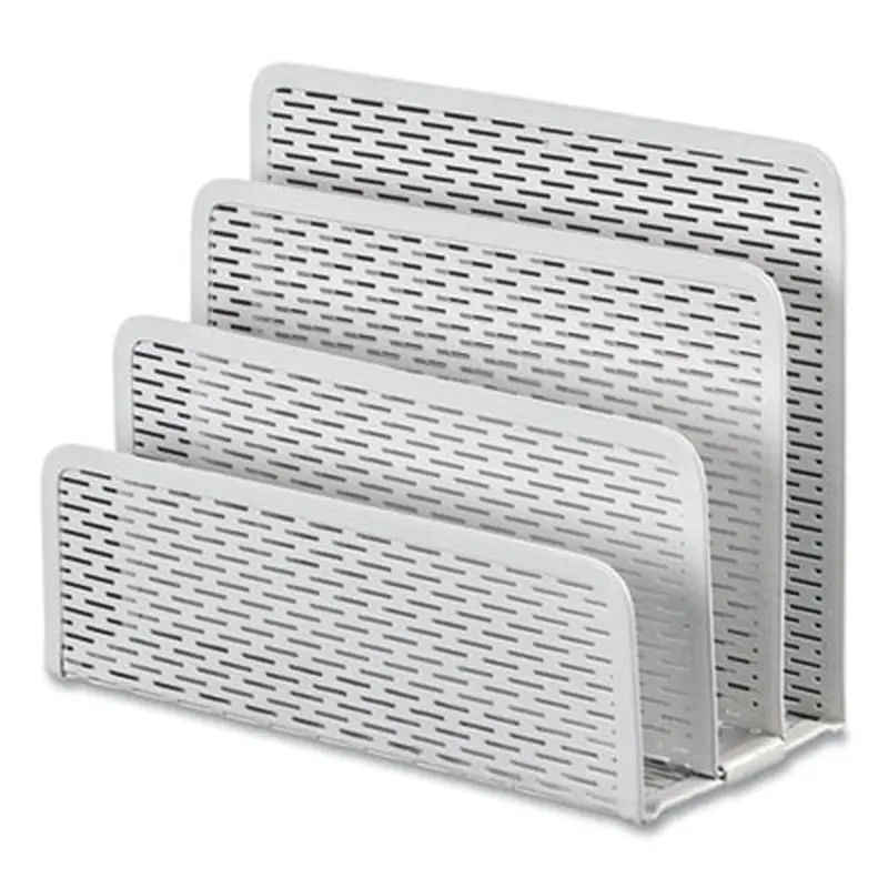 Urban Collection Punched Metal Letter Sorter, 3 Sections, DL to A6 Size Files, 6.5" x 3.25" x 5.5", White - Desktop File Folder Sorters | Artistic