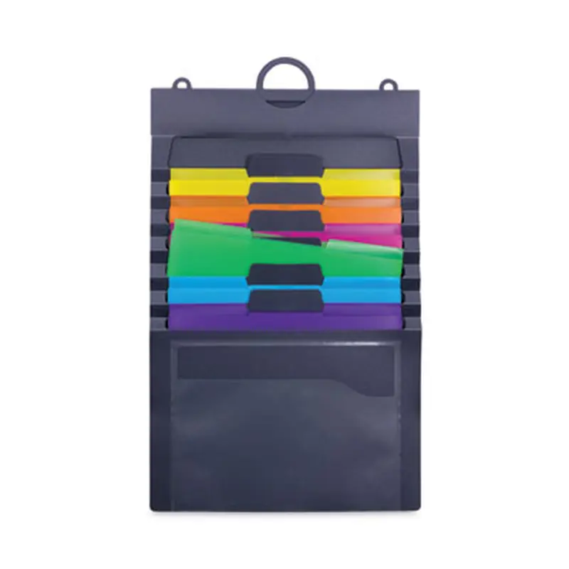 Cascading Wall Organizer, 6 Sections, Letter Size, 14.25 x 24.25, Gray, Neon Green, Neon Orange, Neon Pink, Purple, Yellow - Hanging File Systems | Smead
