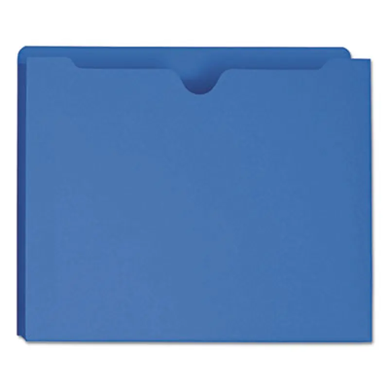 Colored File Jackets with Reinforced Double-Ply Tab, Straight Tab, Letter Size, Blue, 50/Box - File Jackets/Sleeves/Wallets | Smead