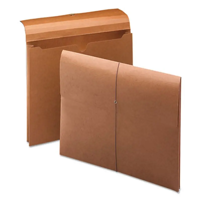 Expanding Wallet with Elastic Cord, 2" Expansion, 1 Section, Elastic Cord Closure, Letter Size, Redrope - File Jackets/Sleeves/Wallets | Smead