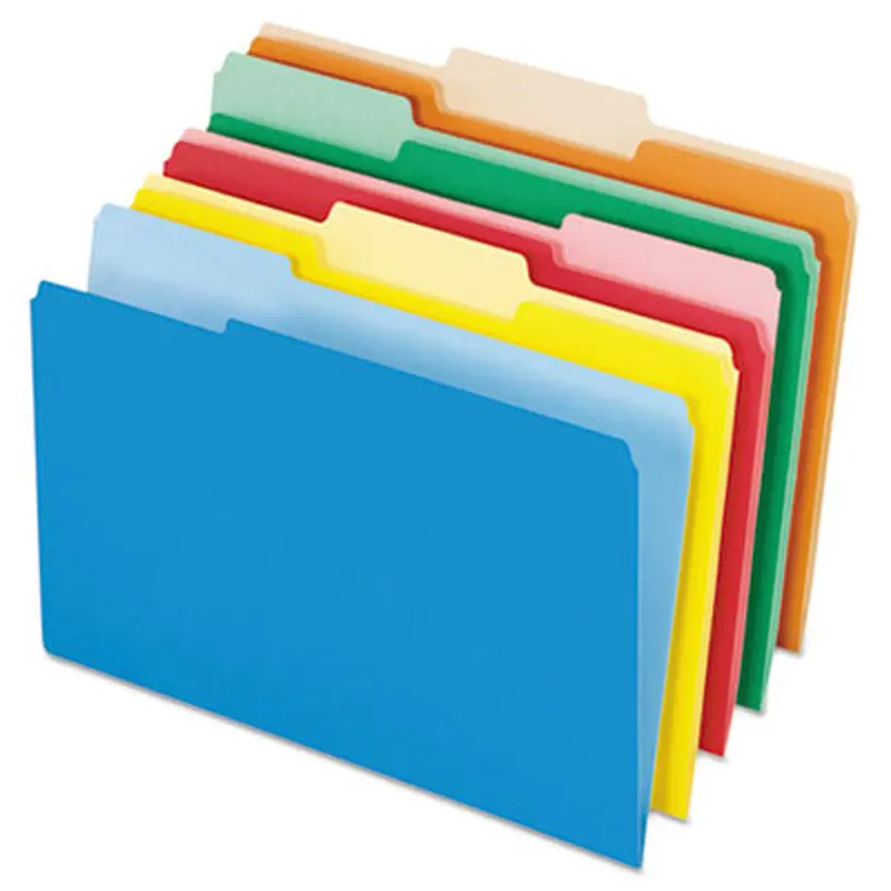 Interior File Folders, 1/3-Cut Tabs: Assorted, Legal Size, Assorted Colors, 100/Box - File Folders | Pendaflex